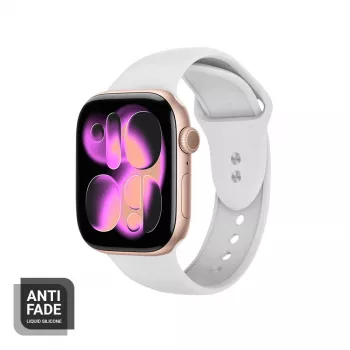 Pasek silikonowy Crong Liquid Silicone do Apple Watch 38/40/41/42 mm (Biały)