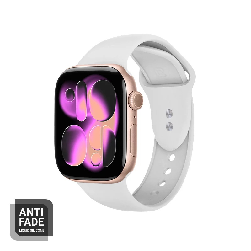 Pasek silikonowy Crong Liquid Silicone do Apple Watch 38/40/41/42 mm (Biały)