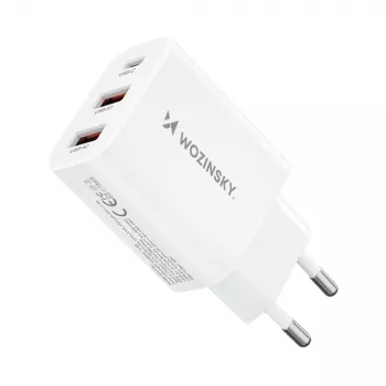 Wozinsky CWCUCW 30W USB-C / 2 x USB-A Ładowarka ścienna - Biała