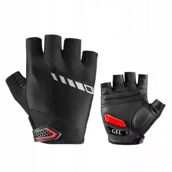 Rękawice rowerowe ROCKBROS S143-BK L, żelowe, z odkrytymi palcami, czarne
