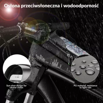 TORBA RAMOWA ROWEROWA ROCKBROS 029-1BK Z KIESZENIĄ NA TELEFON - CZARNA