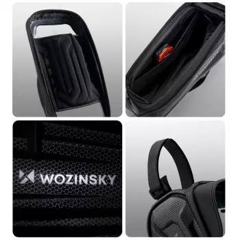 Torba ramowa rowerowa Wozinsky Armored z kieszenią na telefon 1.7 L - Czarny