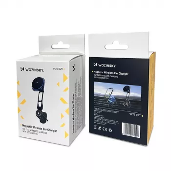 Uchwyt samochodowy Wozinsky WCT5-6S2Y z ładowarką bezprzewodową Qi/MagSafe 15W i wentylatorem do nawiewu - Czarny