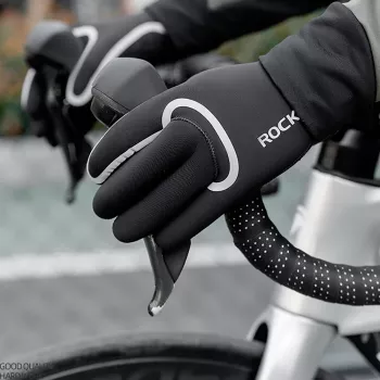ROCKBROS Full Finger Waterproof Cycling Gloves L/XL Black
