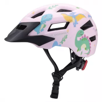 Kask rowerowy MTB dla dzieci Wozinsky z odpinanym daszkiem 48-52 cm - różowy