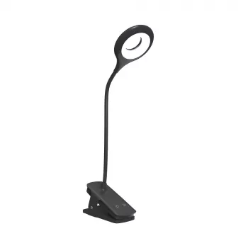 WOZINSKY Mini Bezprzewodowa Lampa LED do Czytania z Klipsem i Kablem USB-C - Czarny