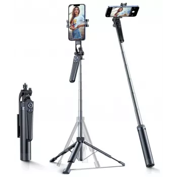 Selfie Stick Wozinsky WC1Y70S Teleskopowy Statyw 1,7m z Uchwytem na Telefon - Czarny