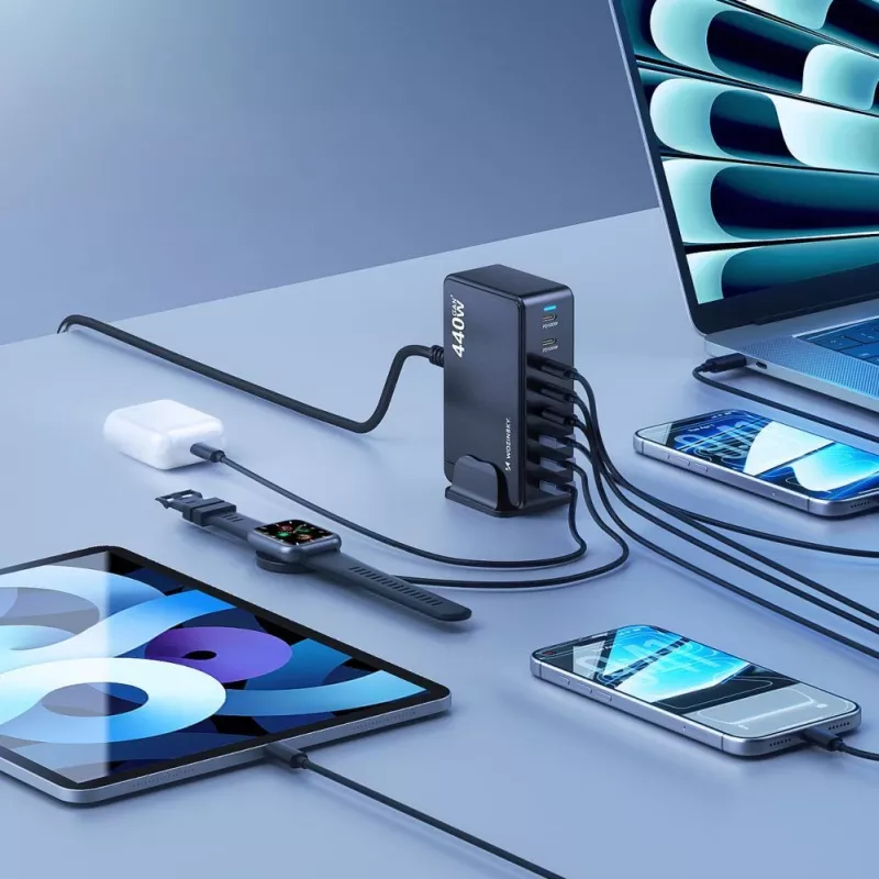 Wozinsky 240W GaN QC3 Charging Station - Czarny