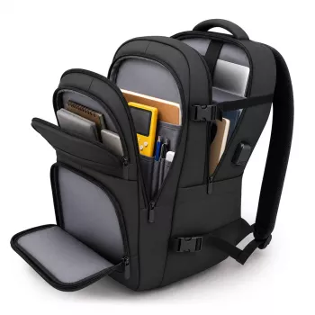 Plecak podróżny Wozinsky WPW-20L z kieszenią na laptop do 15 inch, 40x20x25 cm, bagaż podręczny, 20L - Czarny