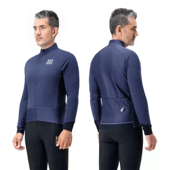 Kurtka rowerowa zimowa ROCKBROS YDWT014, podwójna warstwa polaru, XL, niebieska