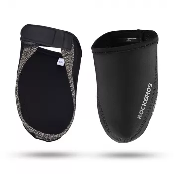 ROCKBROS LF1030 Wiatroszczelne Termoizolacyjne Nakładki na Palce do Butów Rowerowych, Czarny, EU 39-45