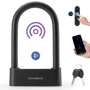 Rockbros SMART Fingerprint & Bluetooth Bike Cable Lock 100cm Black