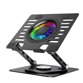 Wozinsky WDCX-X16-AS CoolBase RGB Podstawka chłodząca do laptopa i tabletu z obrotem 360° - Czarny