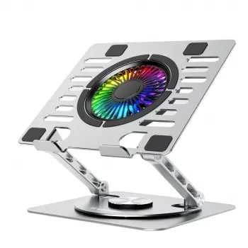 Wozinsky WDCX-X16-AS CoolBase RGB Podstawka chłodząca do laptopa i tabletu z obrotem 360° - Srebrny