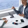 Powerbank Wozinsky WFC-15W 20000mAh 22.5W PD20W z wbudowanymi kablami Lightning i USB-C - Biały