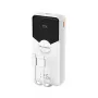 Powerbank Wozinsky WFC-15W 20000mAh 22.5W PD20W z wbudowanymi kablami Lightning i USB-C - Biały