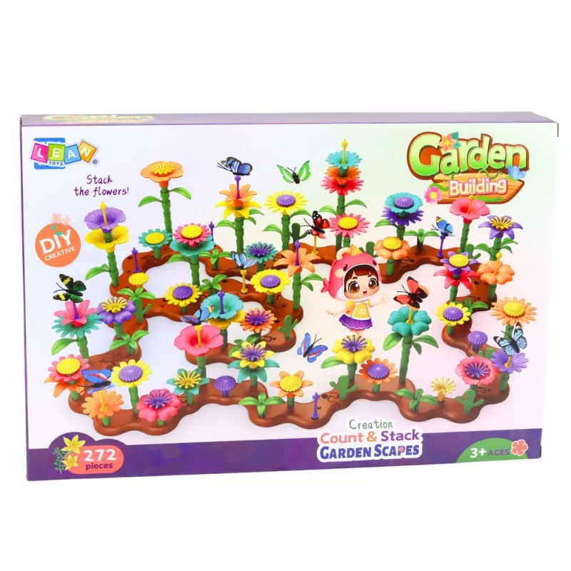 LEAN TOYS Zestaw Klocków Konstrukcyjnych Kreatywny Ogród Kwiaty Rośliny 3D 272 szt.