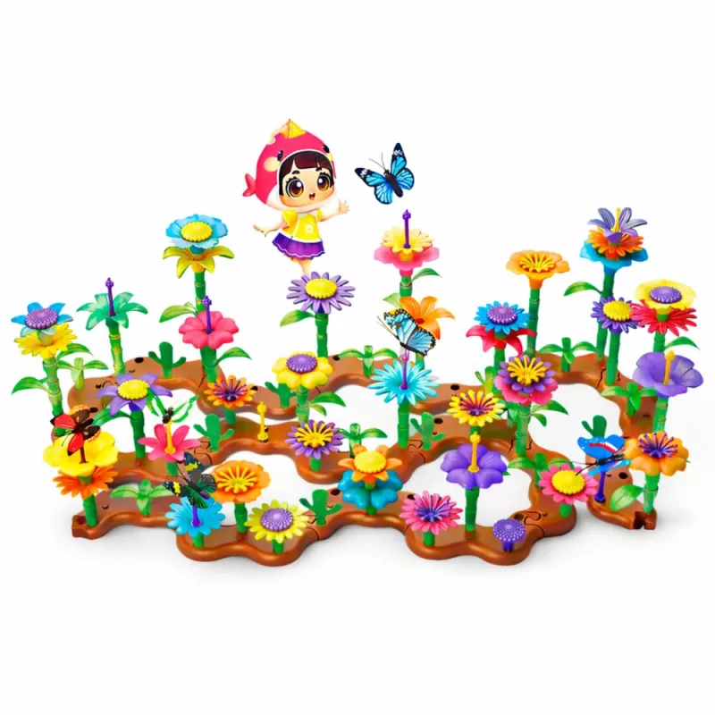 LEAN TOYS Zestaw Klocków Konstrukcyjnych Kreatywny Ogród Kwiaty Rośliny 3D 272 szt.