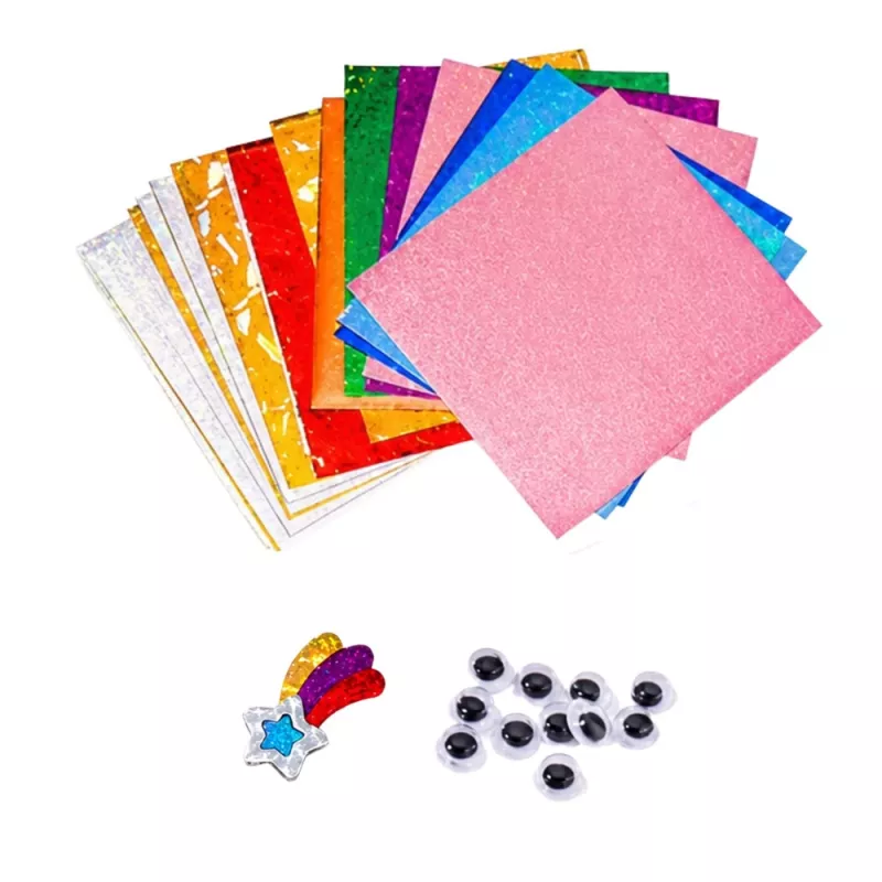 LEAN TOYS Creative Foil Art DIY Kit for Sticking with Glossy Foil - Flower Design