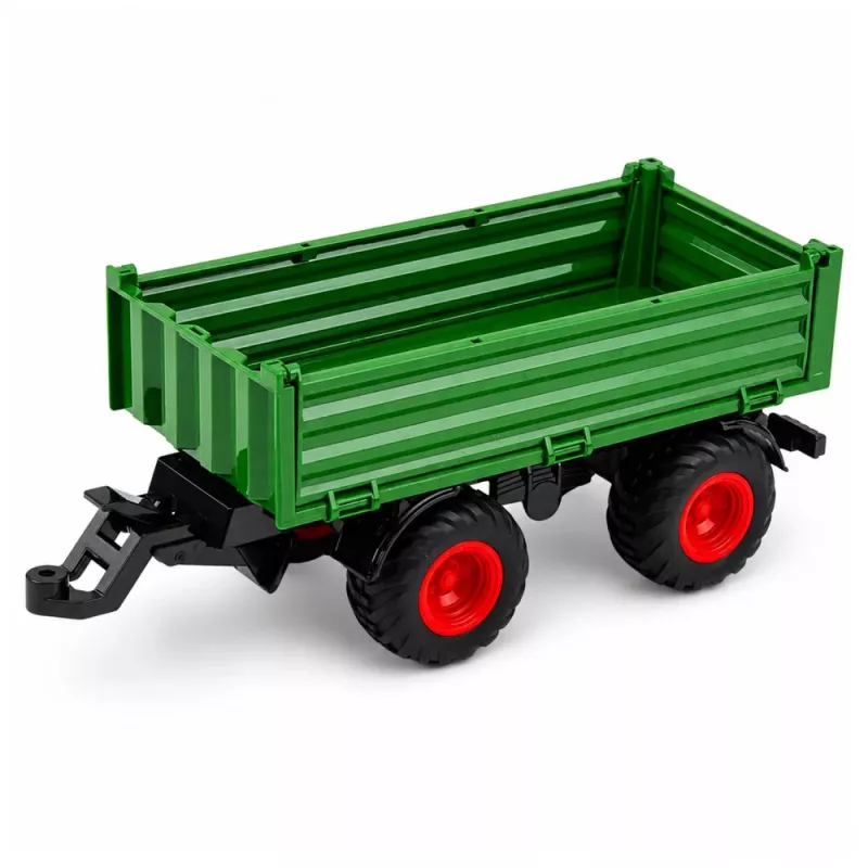 LEAN TOYS Ciągnik Rolniczy z Wywrotką, Gumowe Koła, Zielony, 1:24