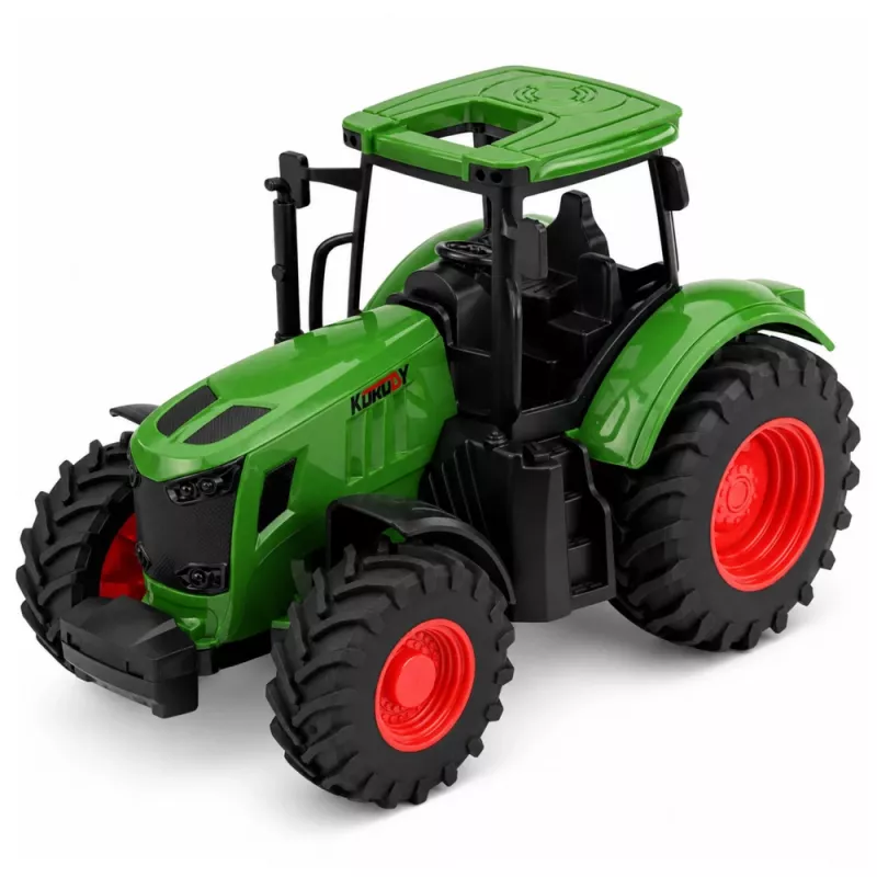 LEAN TOYS Ciągnik Rolniczy z Wywrotką, Gumowe Koła, Zielony, 1:24