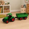 LEAN TOYS Ciągnik Rolniczy z Wywrotką, Gumowe Koła, Zielony, 1:24
