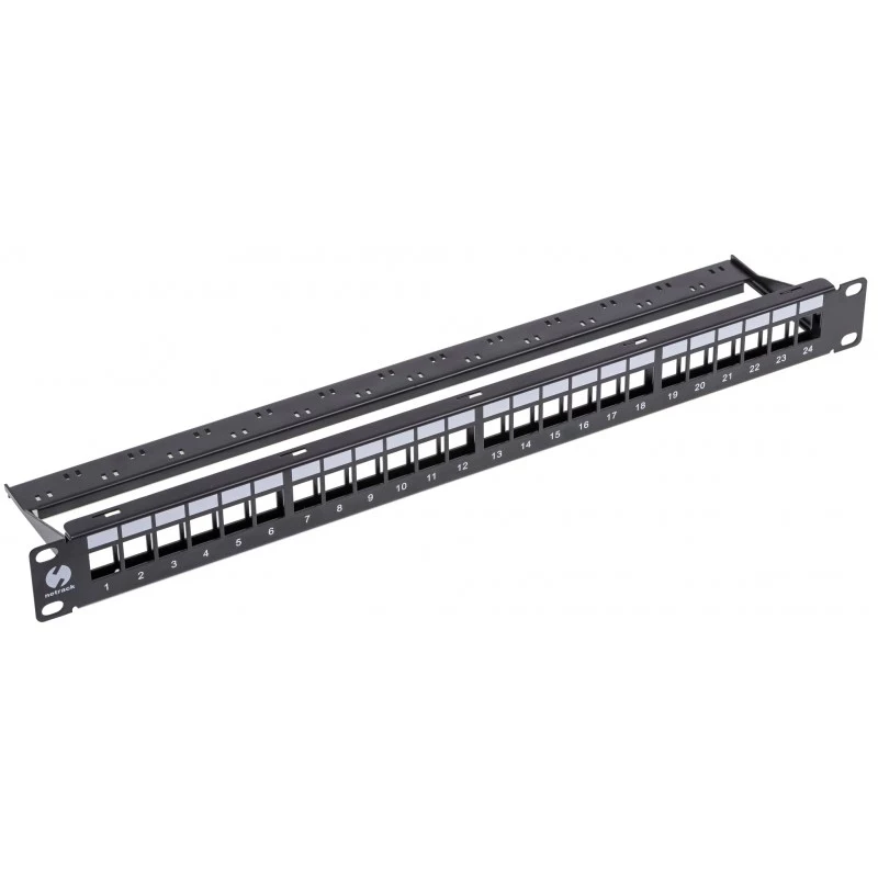 NETRACK 104-20 24-Port Keystone Patch Panel 1U 19-inch Black