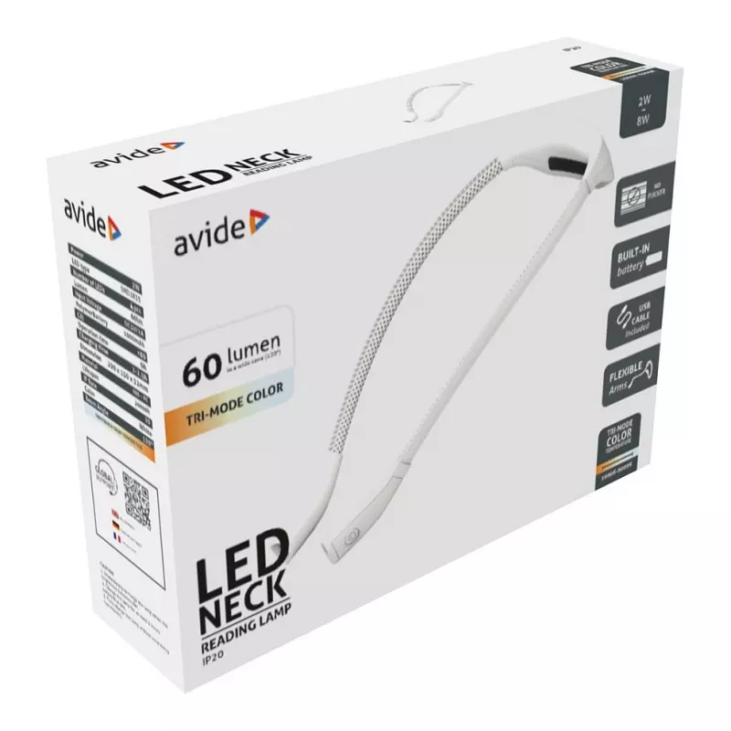 Lampa do czytania na szyję Avide, ściemniana