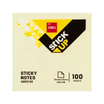 Deli Stick Up Karteczki samoprzylepne 100 arkuszy Żółty 76x76 mm