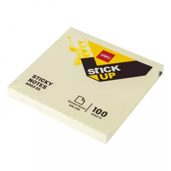 Deli Stick Up Karteczki samoprzylepne 100 arkuszy Żółty 76x76 mm