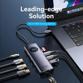 Stacja dokująca VENTION USB-C 10 w 1 8K 30Hz 100W PD z wyświetlaczem LED