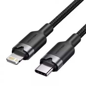 Przewód VENTION LALBH USB-C na Lightning 2m Czarny Certyfikat MFi Szybkie Ładowanie