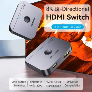 VENTION 2-Port 8K HDMI 2.1 Bi-Directional Switch
