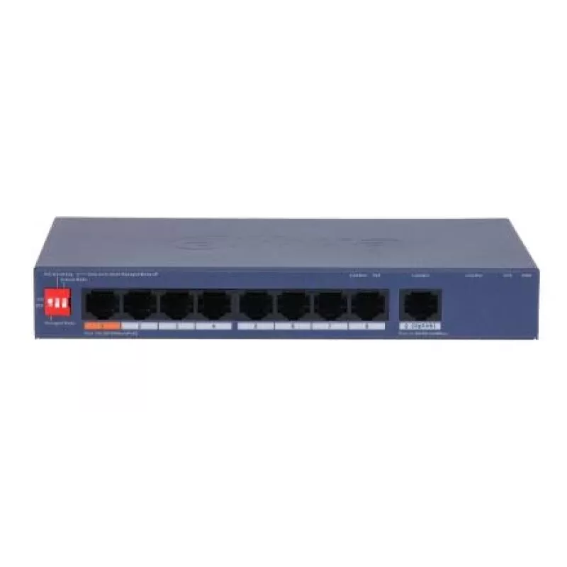 DAHUA CS4009-8ET1GT-60 Zarządzalny przełącznik L2 z 8 portami PoE i 1 portem Gigabit uplink, budżet PoE 60W