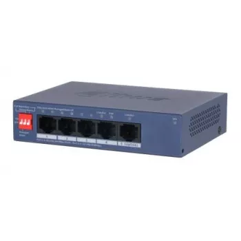 DAHUA CS4005-4GT-36 Zarządzalny przełącznik L2 Gigabit Ethernet z 4 portami PoE+ 36W, montaż na biurko/ścianę