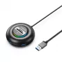 ORICO YXR4 RGB 4-Port USB-A 3.0 Hub z czytnikiem kart SD i MicroSD, kabel 1,8 m, czarny