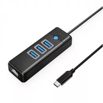 ORICO PW3UR25-C3 4-Port USB Hub z adapterem Ethernet 2.5G - Czarny