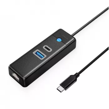 ORICO PW3UR25-C3 USB-C Hub 3-Port USB-A 3.0 USB-C 3.0 2.5G Ethernet 0.15m Czarny