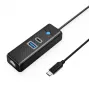 ORICO PW3UR25-C3 USB-C Hub 3-Port USB-A 3.0 USB-C 3.0 2.5G Ethernet 0.15m Czarny