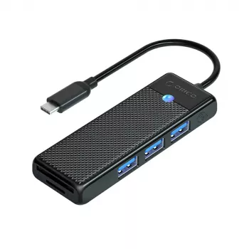 ORICO PAPW3AT-U3 4-Port USB 3.0 Hub z czytnikiem SD/MicroSD, kabel 1,8 m, czarny