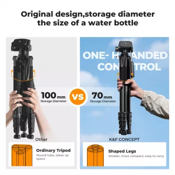 K&F Concept Statyw kompaktowy do aparatu DSLR i telefonu Czarny