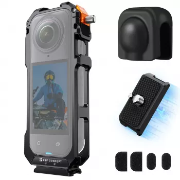 KF Protective Frame Mount Cage z 2x gwintem 1/4 cala-20 i mocowaniem GoPro do Insta360 X5 / Kf31.182