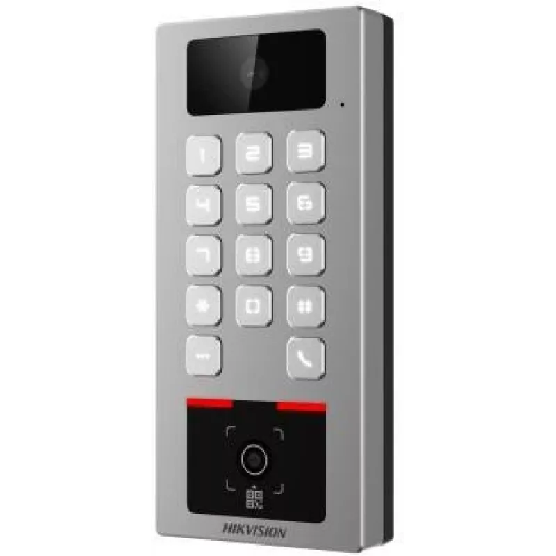 Hikvision DS-K1T502DBWX-CQR Terminal rozpoznawania twarzy z 7-calowym ekranem dotykowym, kamerą 2 MP z podwójnym obiektywem, czytnikiem linii papilarnych, kartą Mifare, PIN, Wi-Fi, IP65, IK08