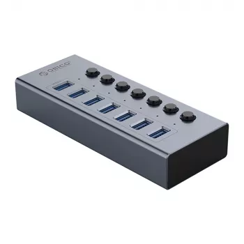ORICO BT2U3-7AB 7-Port USB 3.0 Hub z indywidualnymi przełącznikami - Szary