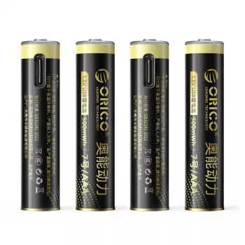 ORICO Ener-G EG7C 1.5V 500mWh Akumulator AAA Litowy z Kablem USB-C, 4 szt.