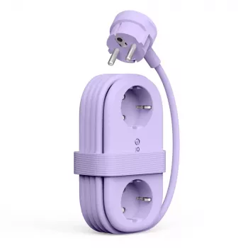 ORICO AP3 65W GaN 6-w-1 Listwa Zasilająca z 2 Gniazdami AC, 2 Portami USB-A i 2 USB-C - Fioletowa