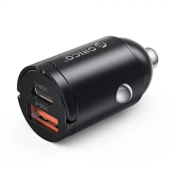 ORICO MiniRing 30W USB-A + USB-C Car Charger - Czarny