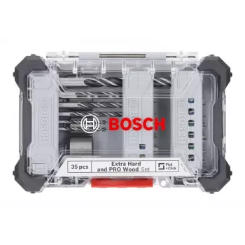 Zestaw wierteł i bitów do drewna Bosch Extra Hard and PRO Wood 35-częściowy (2607017730)
