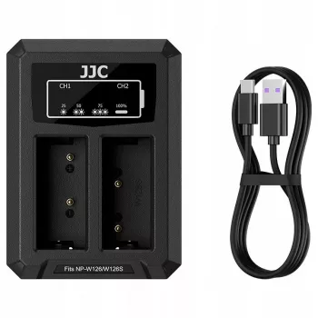 JJC Dual USB-C Charger do 2x baterii Fujifilm NP-W126 / NP-W126S DCH-W126TC