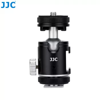 JJC BH-SM1 3D Mini Głowica Kulowa ze Stopu Aluminium z 3 Mocowaniami Stopka, Śruba 1/4 inch, Czarny